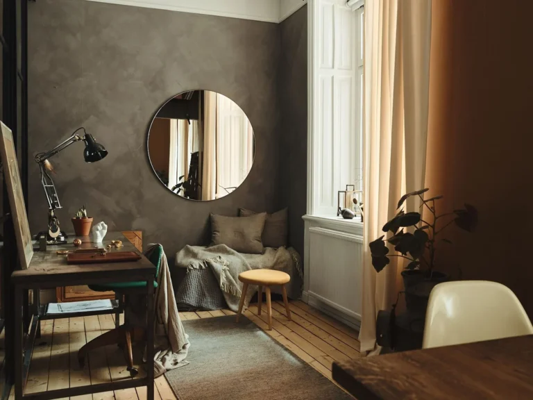 Enjoying light and view through a glass wall