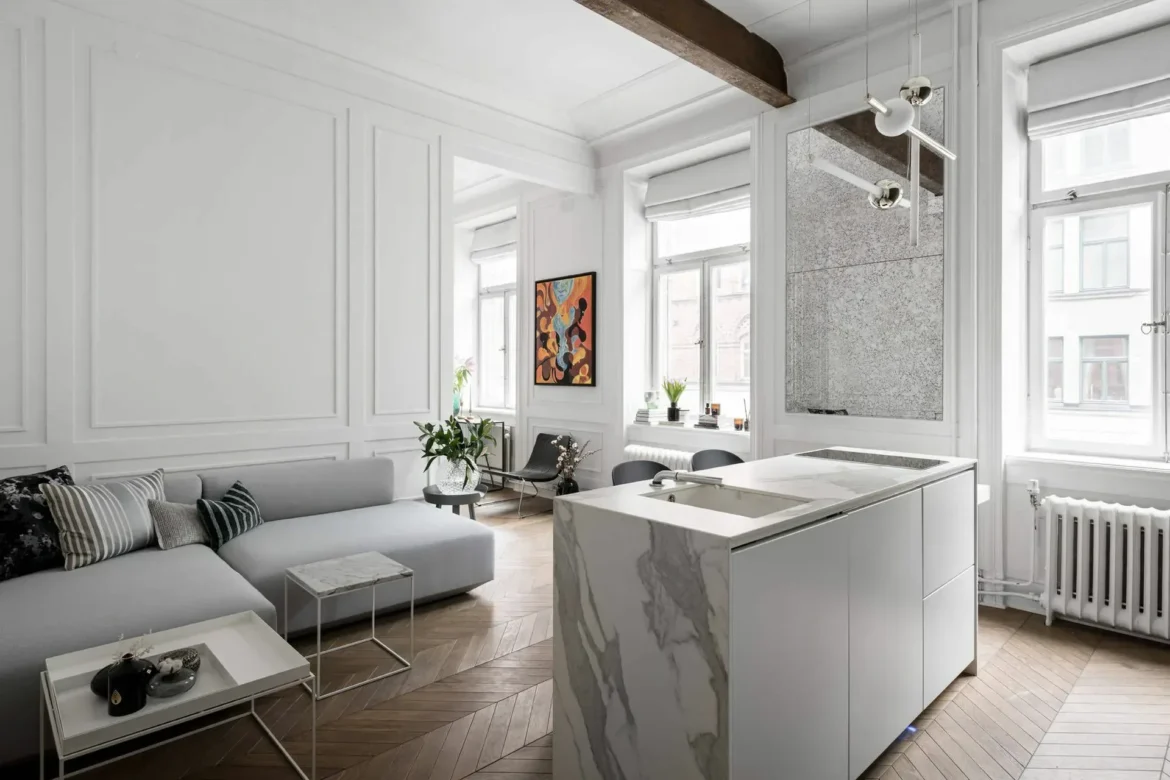 Stylish design with classic touches in a small apartment in Stockholm