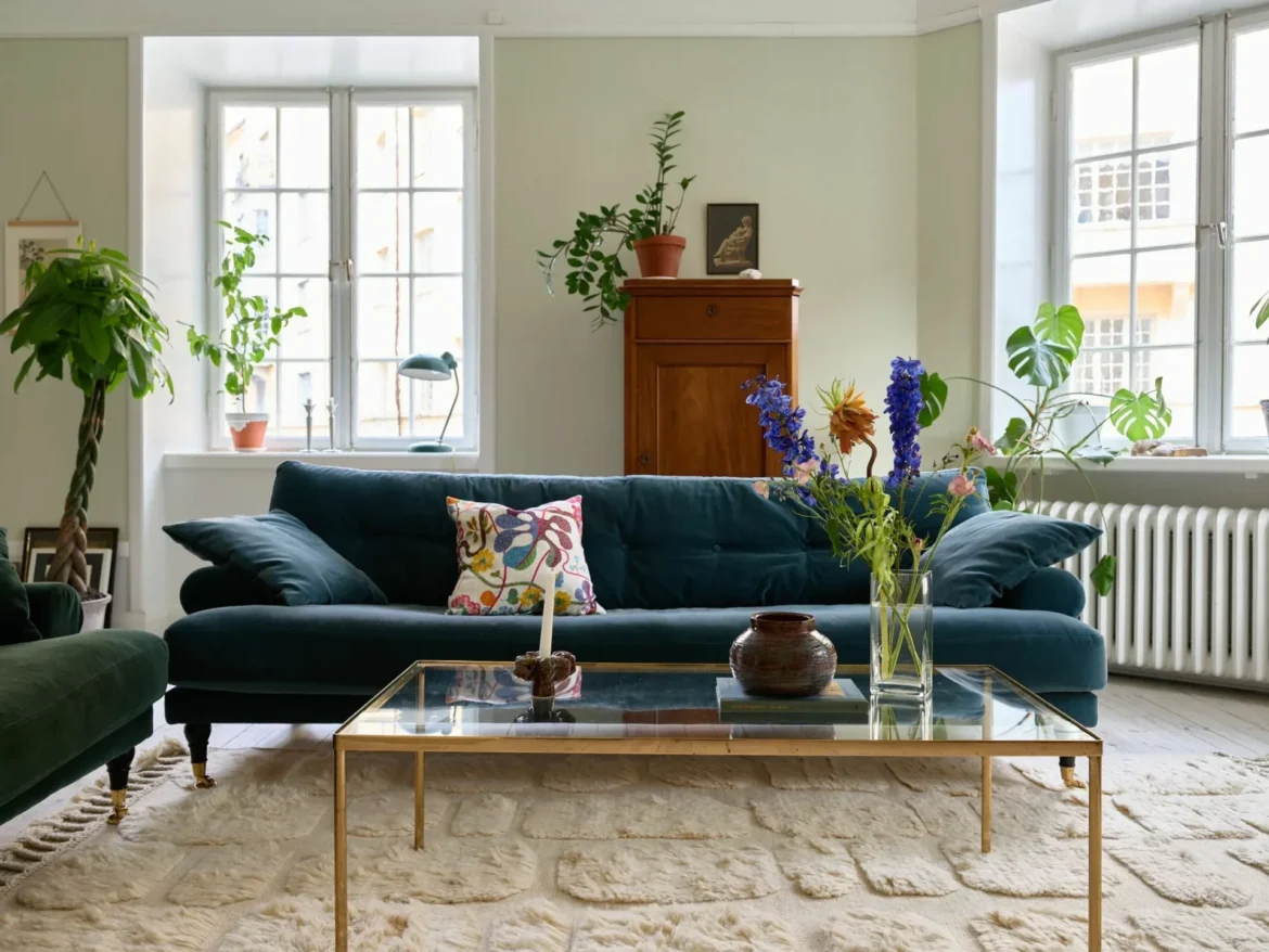 Dreamy, romantic corner floor with fireplace